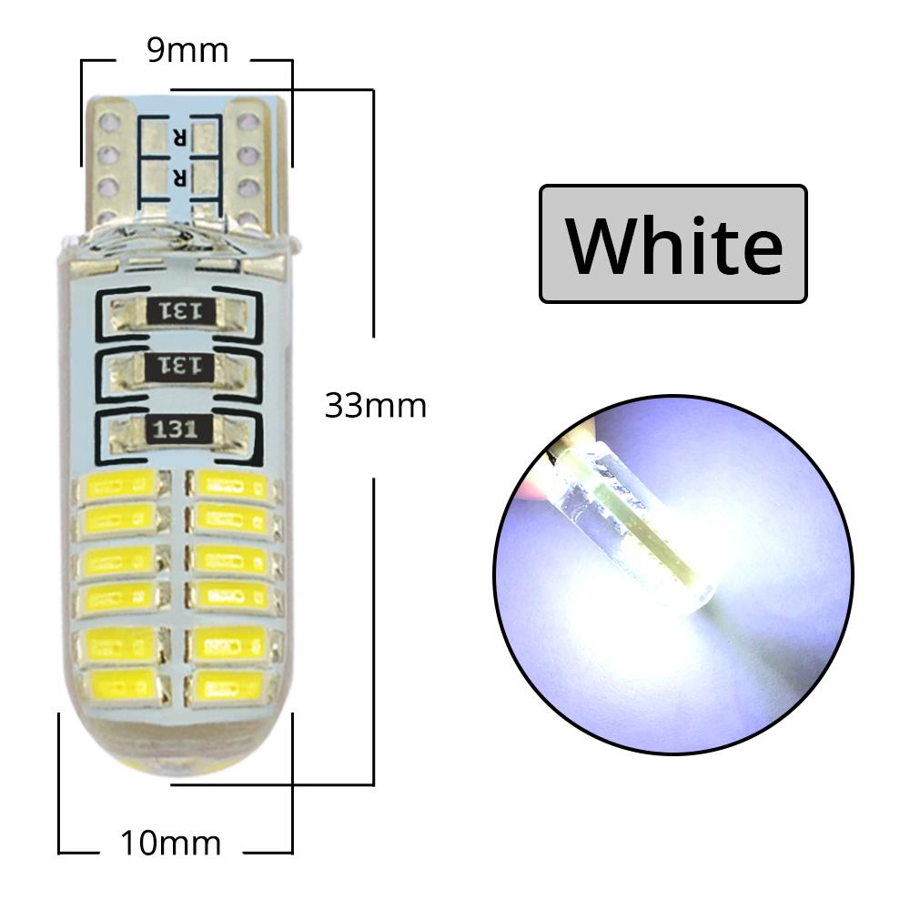 

10 шт. сигнальная лампа багажника водонепроницаемая автостайлинг T10 W5W DC 12V силиконовая оболочка купольная лампа IP65 24SMD светодиодные парковочные противотуманные фары 10PCS белый