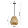 Boho Bamboo Hanging Lamp 30cm 1xE27