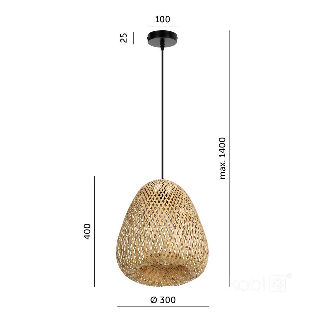 Boho Bamboo Hanging Lamp 30cm 1xE27