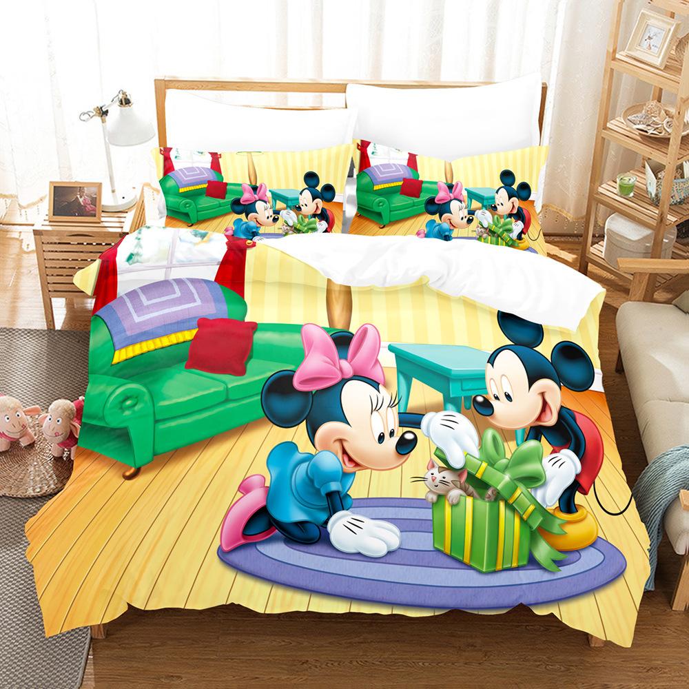 3D Cartoon Animation Bedding Three-Piece Digital Printing Microfiber Polyester Cotton Quilt Cover