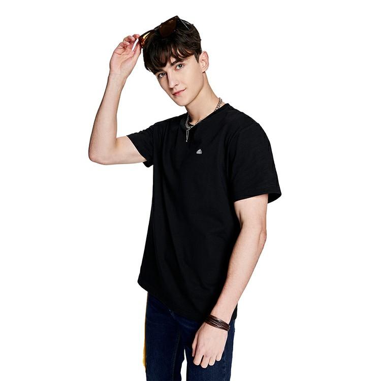 SS23 Solid Color Round Neck Short Sleeve T-Shirt Men tops Black LMT0045413RX00FK11000