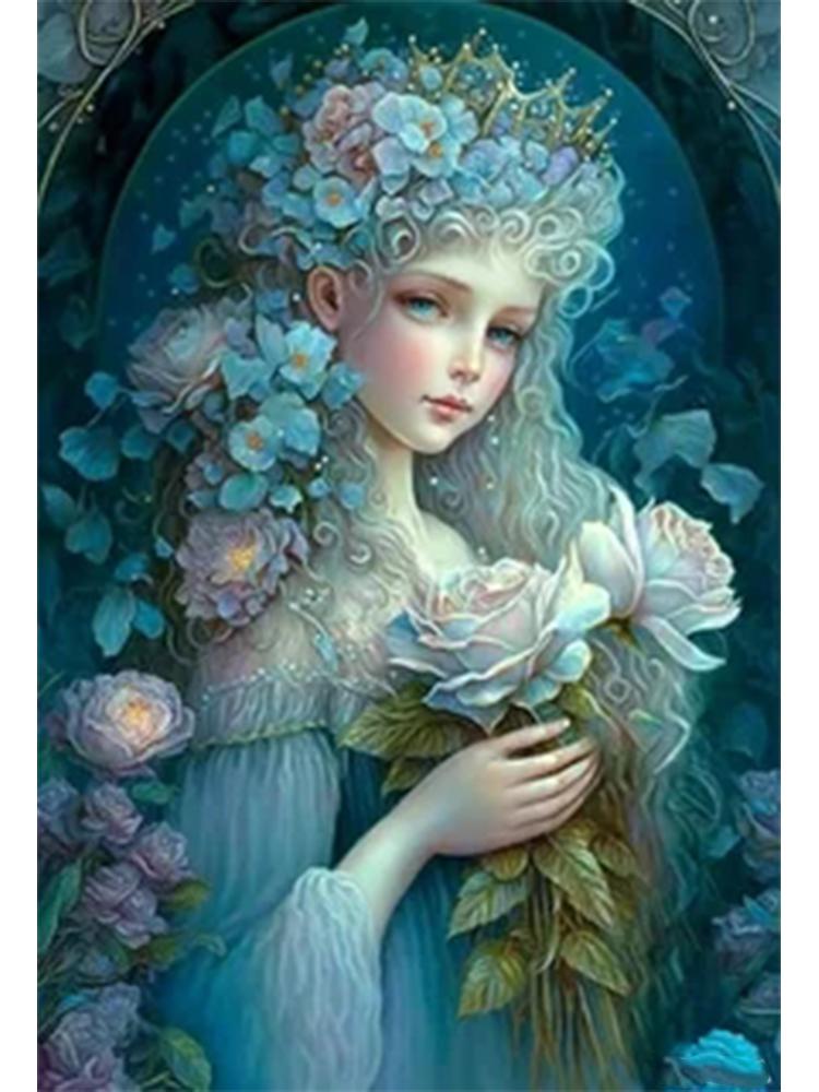 5D DIY Diamond Painting Portrait Beautiful Woman Full Square Round Diamond Mosaic Flower Rhinestone Pictures Home Decoration