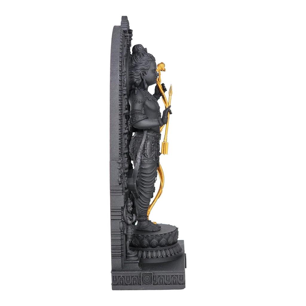 Ram Lalla Idol, 12,7 cm Höhe, Schwarz, 3D-gedruckt, UV-Harz, Hinduistische religiöse Statue von Lord Rama Ayodhya