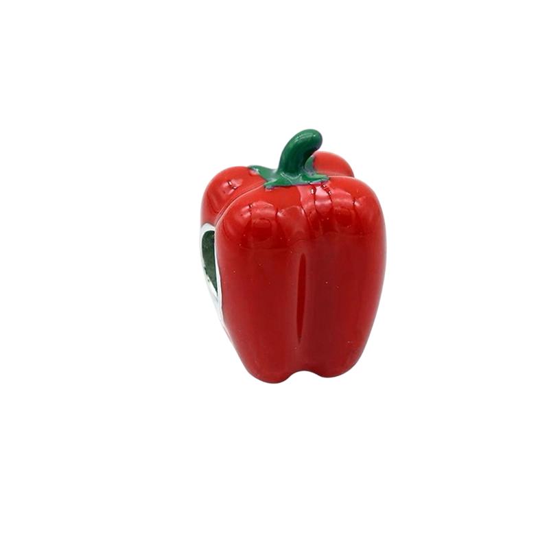 New Strawberry, Apple, Durian Pepper Charm Bead Fit European Original Silver Bracelet DIY Jewelry Gift Accessories for Women