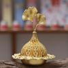 Creative Alloy Metal Incense Burner Gold Retro Mini Censer Holder Star Moon Pattern Hollow Out Incense Stick Burner Living Room