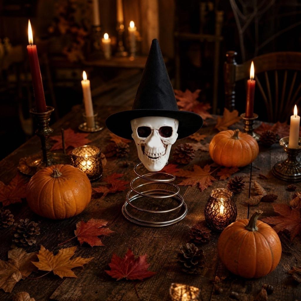 Halloween Tree Topper Witch Hat Spring Skeleton Decoration for