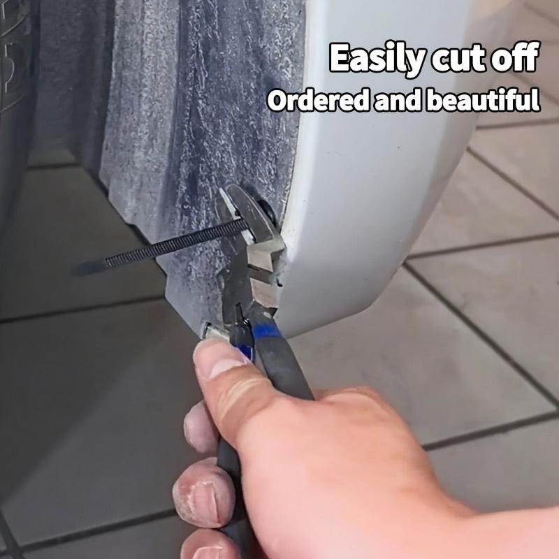 100pcs Self-Locking Nylon Cable Ties with Plastic Zipper Pulls - High-Strength UV-Resistant Fasteners for Car Repair, Home, Office & Outdoor Use