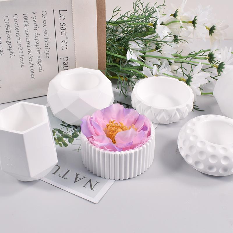 1Pc Potting Molds DIY Crystal Epoxy Resin Flower Pot Succulent Cement Vase Silicone Mold