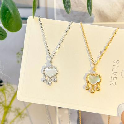 S925 Sterling Silver Safety Lock Pendant Necklace Necklace Girl Clavicle Chain To Give Girlfriend Gifts