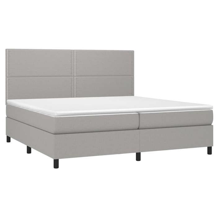 VidaXL Slatted Bed Base with Mattress and LEDs, Upholstered Bed with Headboard, Double Bed, Adult Bedroom Bed, 3134821