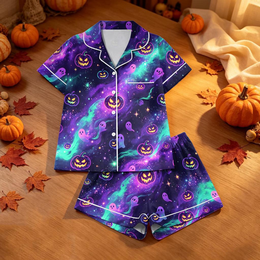 Women's Halloween Print Pajama Set Two Piece Sleepwear