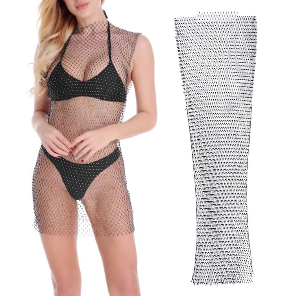 Buy Rhinestone Bikini Cover Up Swimwear 
