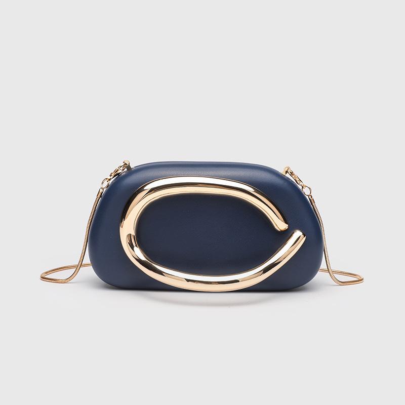 Gold Metal Closure Box Clutch Bag PU leather Women Handbags Designer Shoulder Crossbody Bags Evening Wedding Party Small Purses