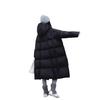 Autumn and winter plus long knee puffs square white duck down jacket thickened warm hooded bread jacket