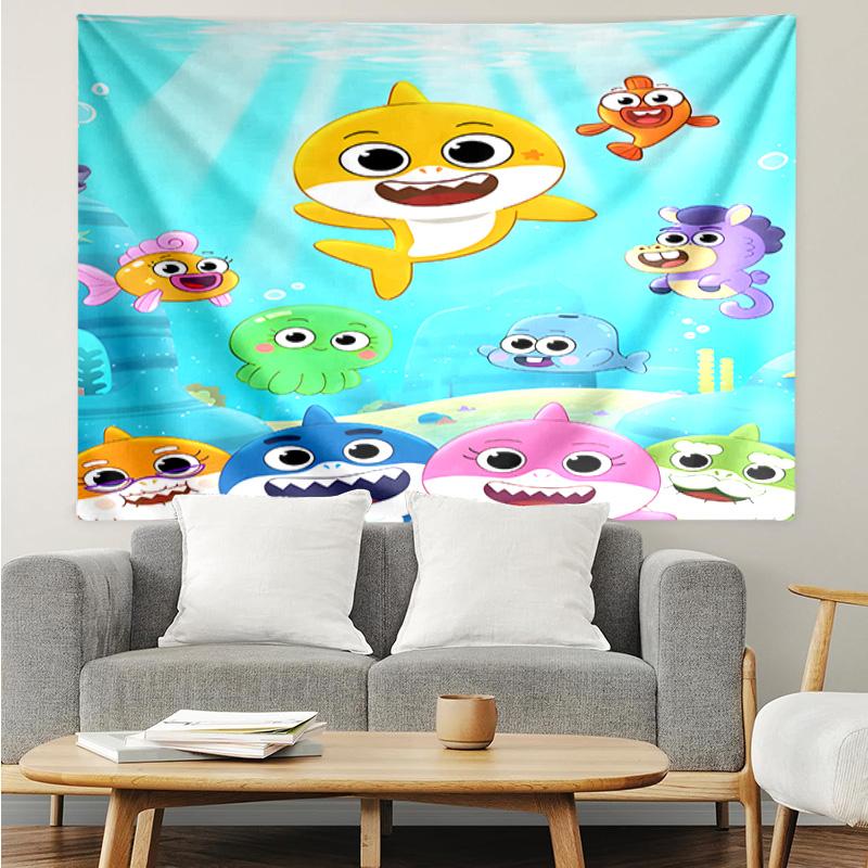 Cartoon Shark Dance Party Tapestry Hanging for Bedroom,Livingroom, Playroom,Decor Art Room Wall Tapestry Holiday and Birthday Gifts