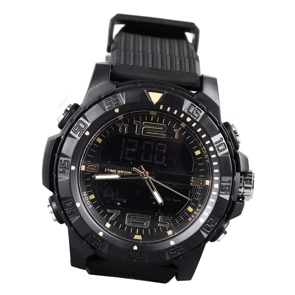 Men Analog Digital Chronograph Watch Water Resistant 1 24 Hour Format Stopwatch Large Face LED Backlight Sports Wrist