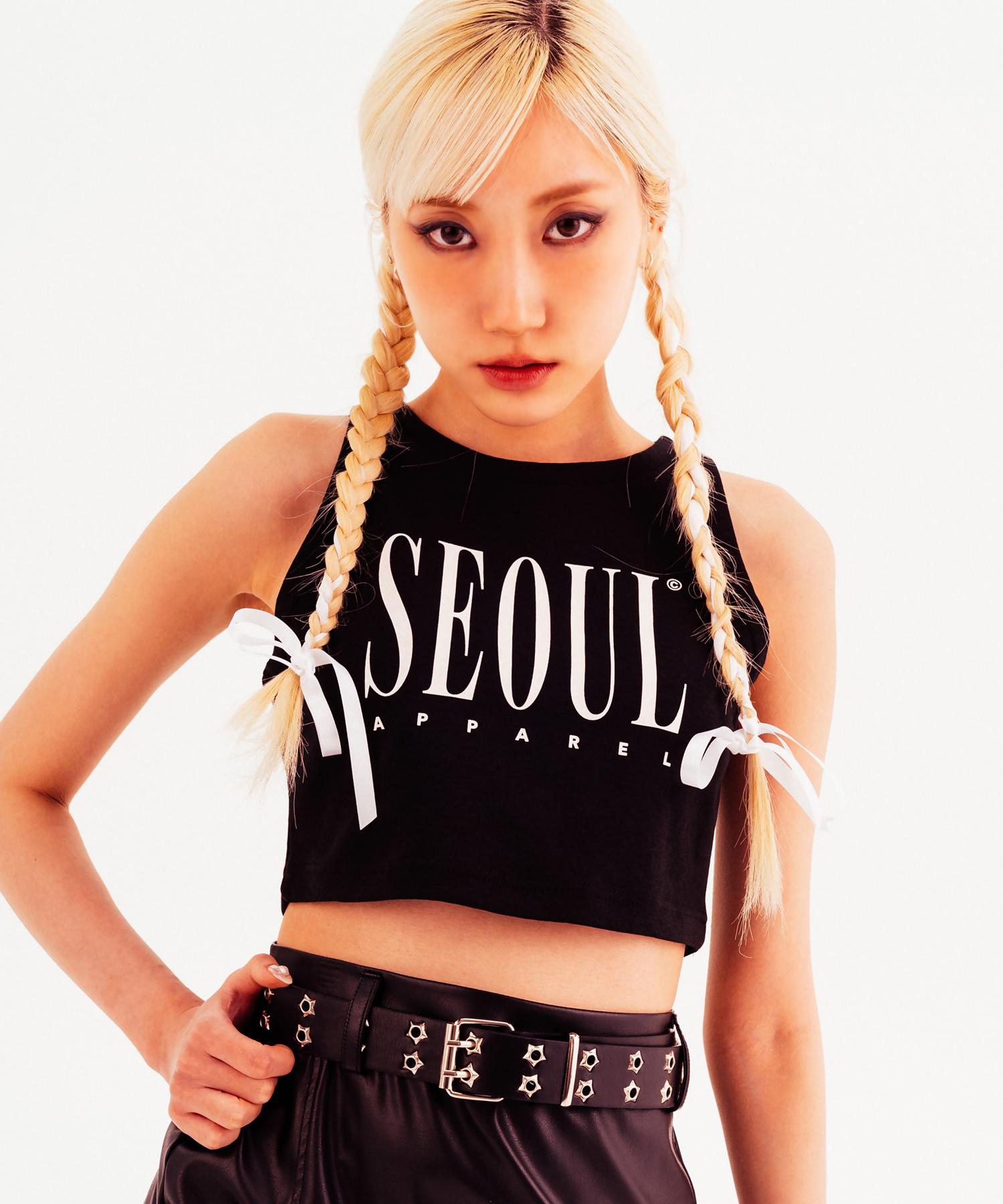 Seoul Apparel Crop Sleeveless Tank Top (Black) Black/Free
