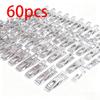 60Pcs Heavy Duty Stainless Steel Clothespins Rustproof Non Slip Laundry Clips Durable Metal Clothes Pins Indoor Outdoor Use