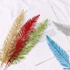 Decor Feather Leaf Glittery Artificial Plant Christmas Tree Flowers Glitter Ornament Feather Leaf