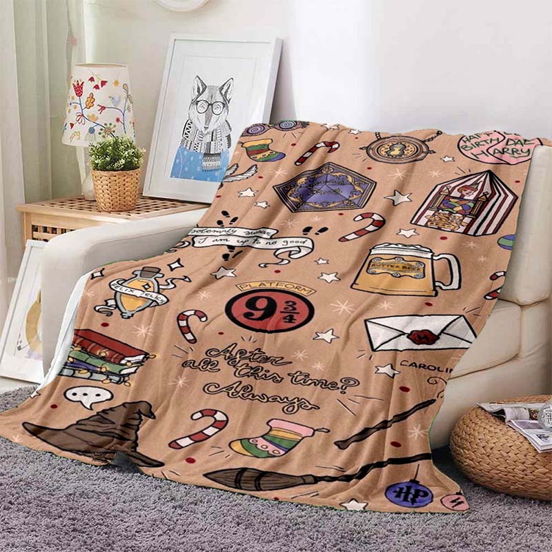 Harry Potter Magische Decke Cartoon Flanelldecke Überwurf Ganzjahres Warm Weich Plüsch Gemütliche Decke