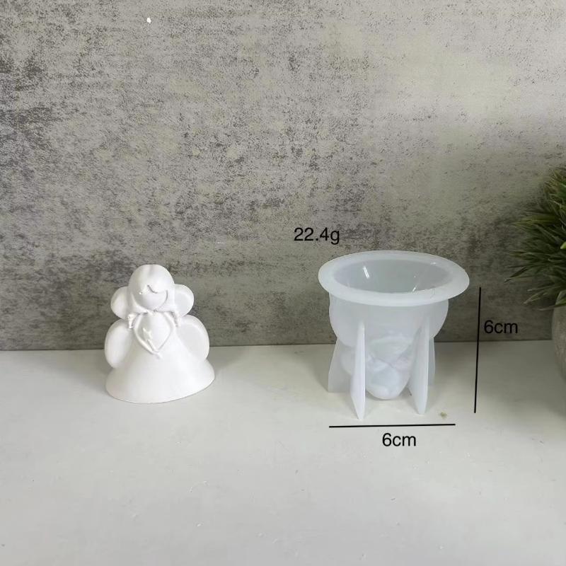 3D Angel Silicone Candle Molds Silicone Molds For Cake Decorating Cute Angel Girl Shape DIY Scented Candle Pendant Decoration