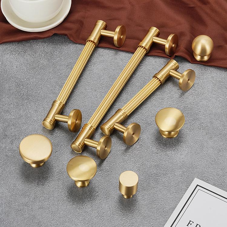 Modern Brass Solid Cabinet Handles Drawer Wardrobe Shoe Wine Cabinet Door Handle Knobs