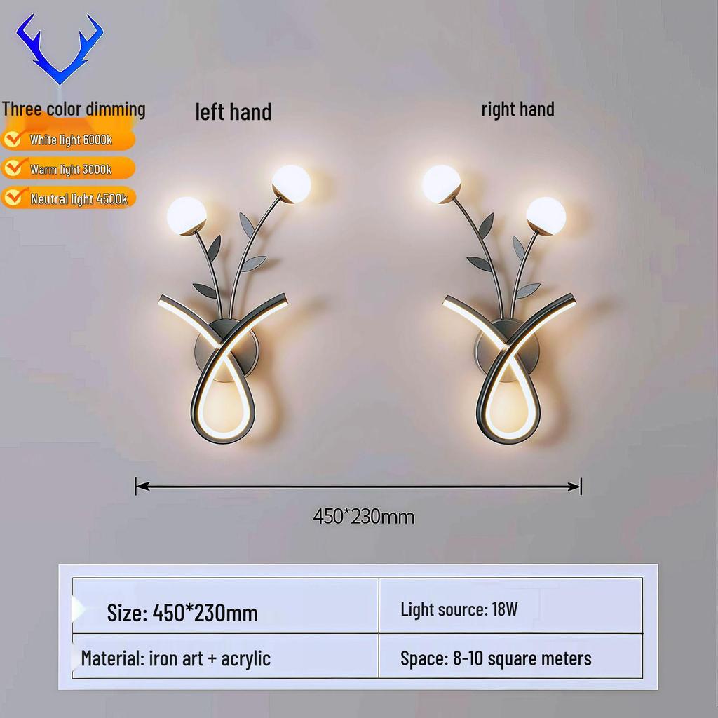 Kreative LED-Wandleuchte für den Innenbereich mit Fernbedienung - Stufenloses Dimmen für Schlafzimmer, Wohnzimmer, Flur, Balkon oder Treppenhaus