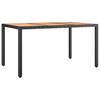 Vidaxl 5-Cz. Garden Furniture Set, Black, Poly Rattan and Acacia