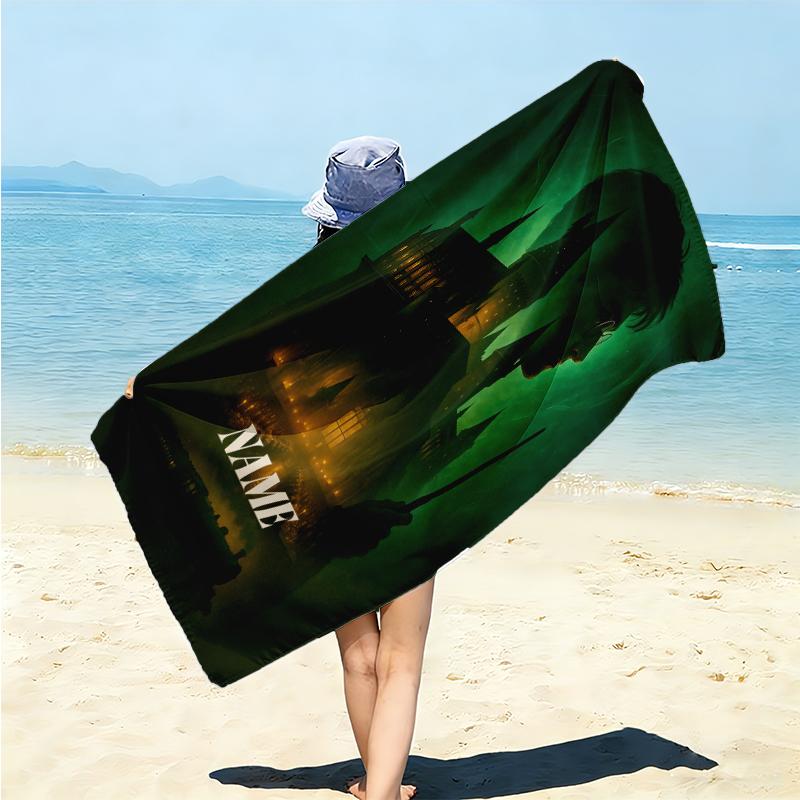 Personalized Hufflepuff Pride Crest Beach Towel Microfiber Beach Towel Thin Absorbent for Beach Swimming Yoga Bath Sports. 0910376