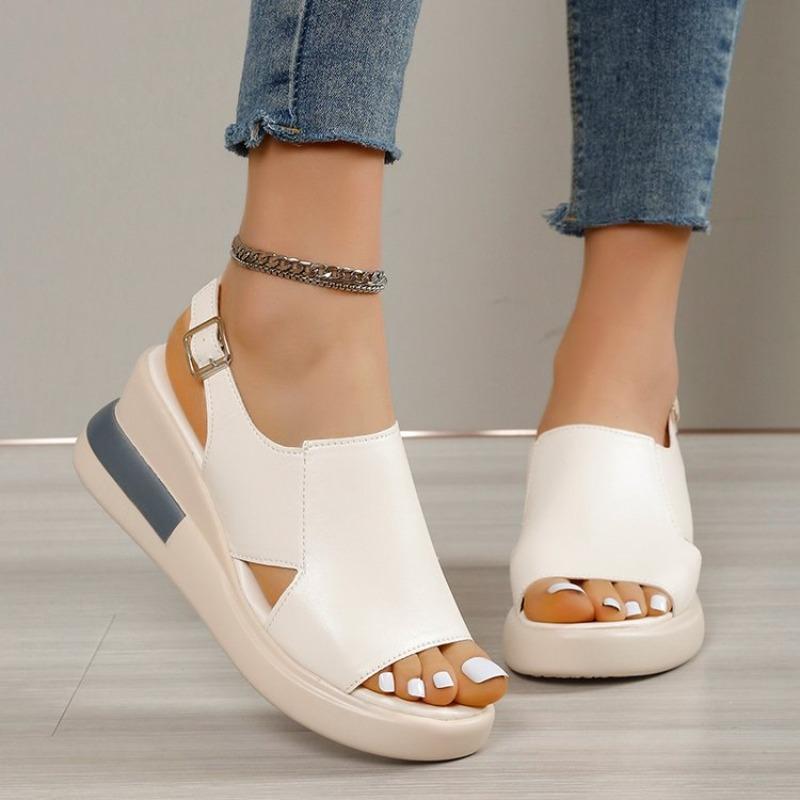 2026 Summer Wedge Platform Sandals Fashion Retro Rome Beach Shoes Ladies Casual Peep Toe Soft Comfortable Sandalias Size 36-42