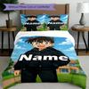 3pcs Duvet Cover Set (1*Duvet Cover + 2*Pillowcase, Without Core), Custom Name Anime Pattern Bedding Set, Home Bedroom Decor Gift