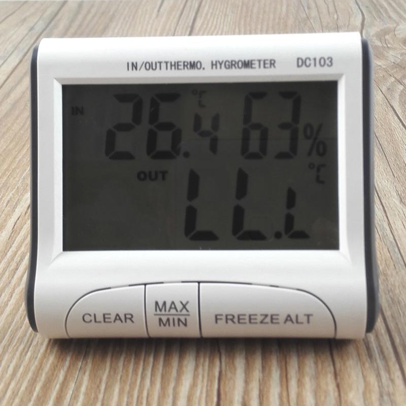 DC103 Portable Thermometer: Indoor/Outdoor Temperature & Humidity Meter with Probe