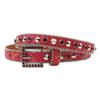 Women's 2.3cm Wide Rhinestone Leather Belt - European and American Cowboy Style Waistband