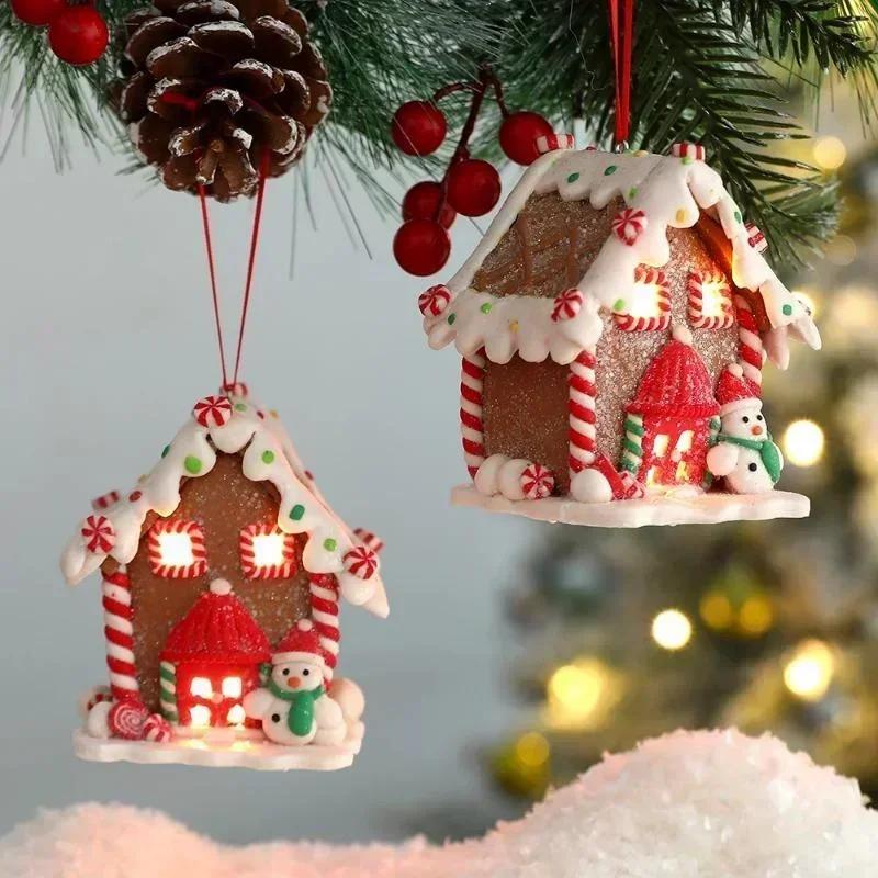 Christmas Tree Fashion Decor Supplies Gingerbread Small House Pendant Creative Xmas Tree Hanging Ornament New Year Party Decor