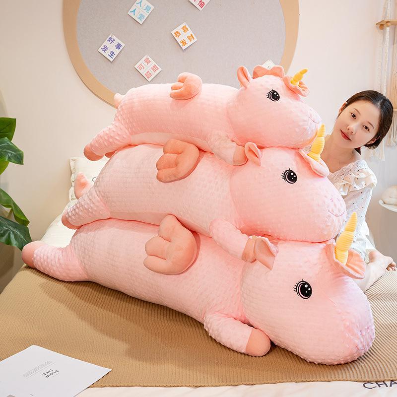Large Pink Tumble Unicorn Pillow Plush Toy Doll Unicorn Doll Girl Comfort Puppet Doll