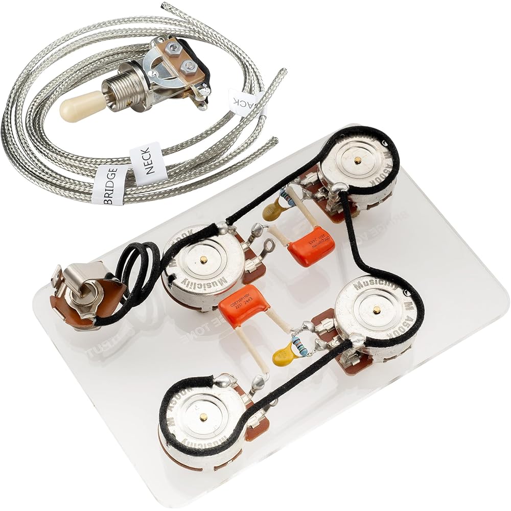 Musiclily Pro LP Standard Modern 60-tals PLUS Treble Bleed Förtrådat Kit för Les Paul Elgitarrer med Nickelswitchar
