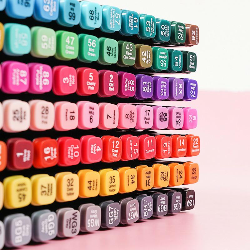 30/40/60/80 Color Markers Manga Drawing Markers Pen Based Sketch Felt-Tip Oily Twin Brush Pen Art Supplies