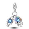 100% Rame Zircone Scintillante Occhio del Diavolo Occhio di Horus Auguri Migliori Portafortuna Perline Adatte a Braccialetti da 3 mm Gioielli Fai da Te