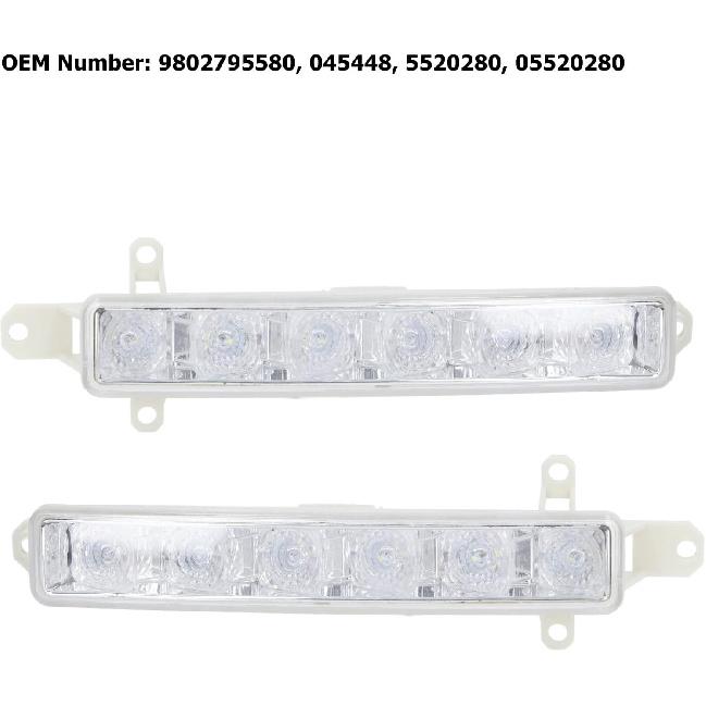 EVGATSAUTO LED Fog Lights compatible with 308S 408, 2 Piece Daytime Running Lamp Set, 6 LED Bright Light