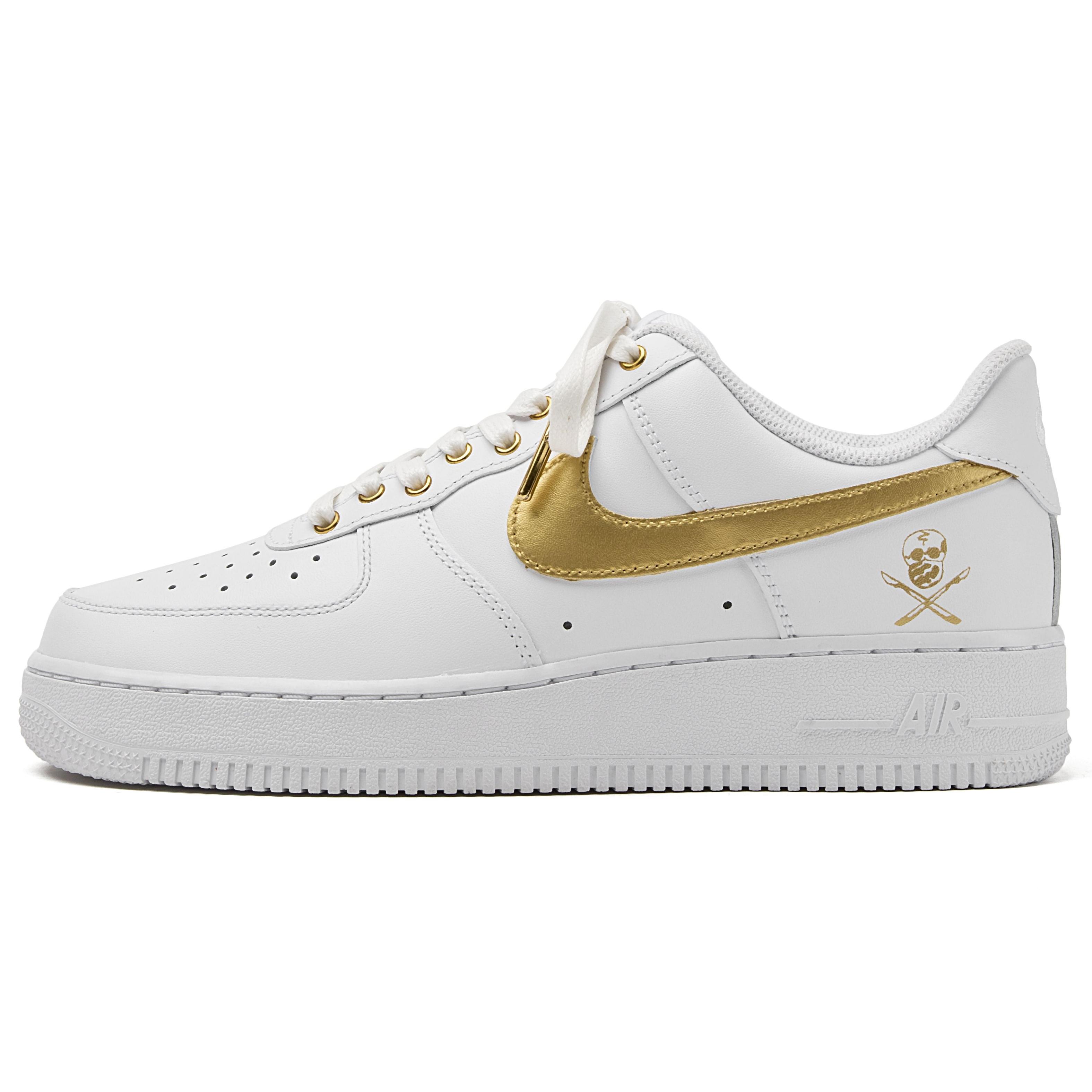 

Nike Air Force 1 Air Force 1 Abrasion Resistant Balance Low top Skateboard Shoes Unisex White Gold CW2288-111(Team55-) 42.5