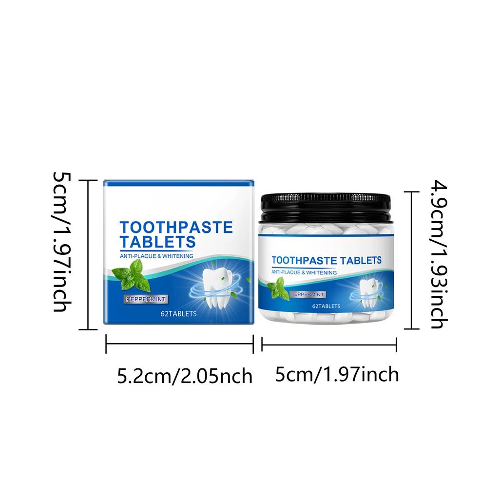 Mint Scent Toothpaste Tablets Oral Refresh Remove Tea and Coffee Stains Prevent Decay Promote Dental Toothpaste Tablets