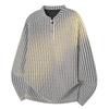 Men's Long-Sleeve Henley Neck T-Shirt, Spring/Autumn, Herringbone Texture Fabric, High-Quality