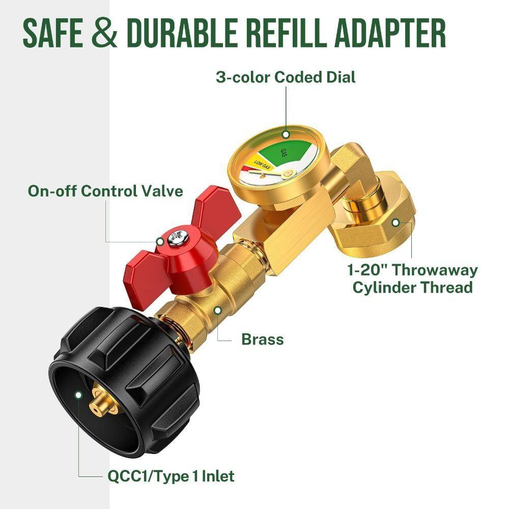 Explosion-proof QCC1 Propane Refill Adapter Leak-proof Gas Tank Refill Adapter  Outdoor