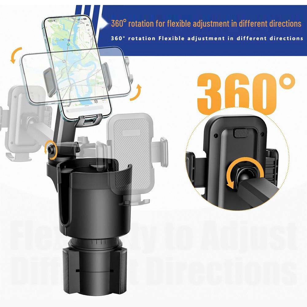 2-in-1 Multi-functional Car Cup Phone & Drink Holder Stand