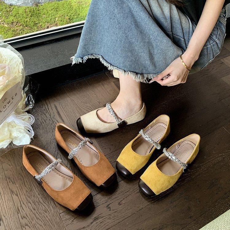 Xiaoxiangfeng Korean Version Temperament Mary Jane Shoes Women's Shoes Spring and Summer French Retro Soft-soled Single Shoes Black Shoes Loafers