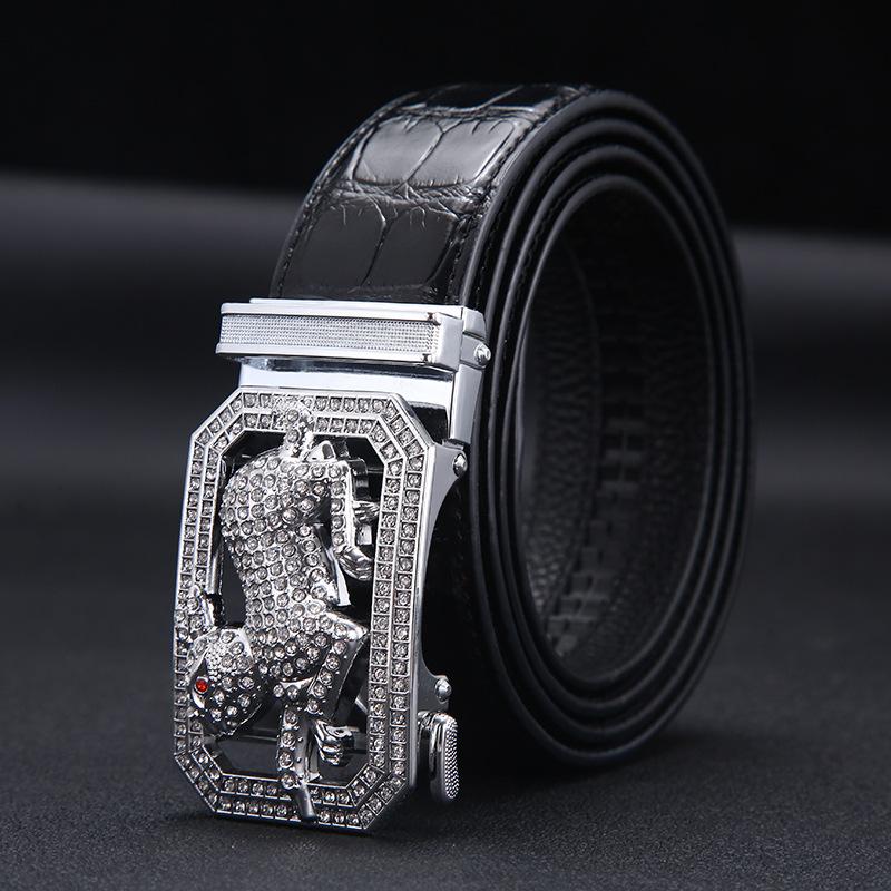 New Men's Belts Fashion Alloy Automatic Buckle Belt Business Casual Belt Genuine Leather Men's Belts Designer Male Waistband