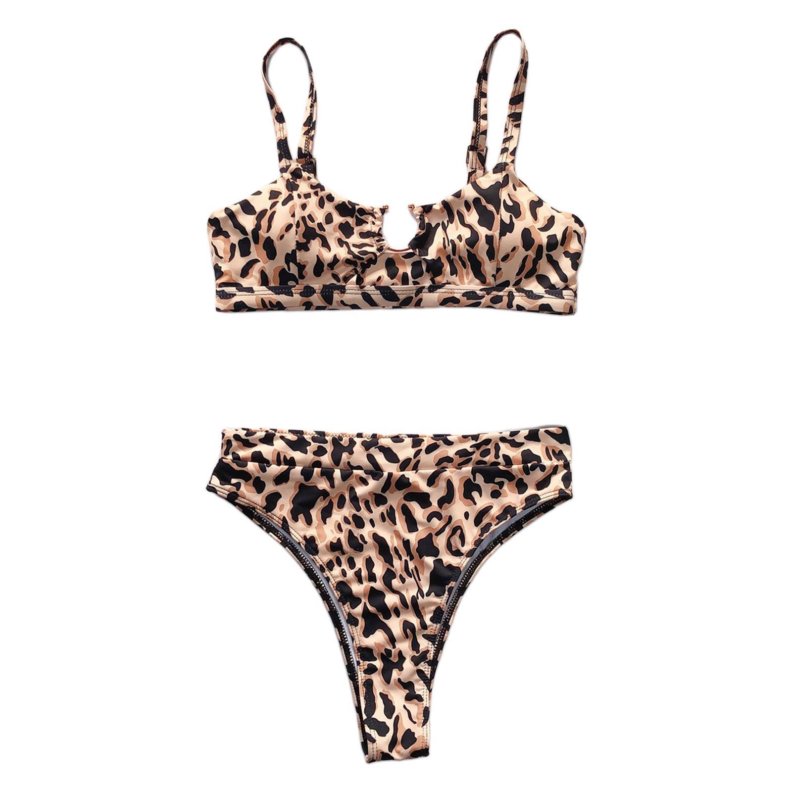 

Женский бюстгальтер с леопардовым принтом и пуш-ап-подкладкой, сексуальный комплект бикини, летние купальники XL