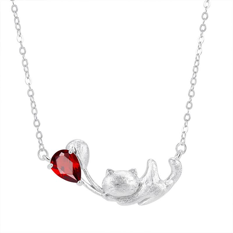 Fashion S925 Sterling Silver Necklace Light Luxury Design Thin Chain Women Jewelry Gift
