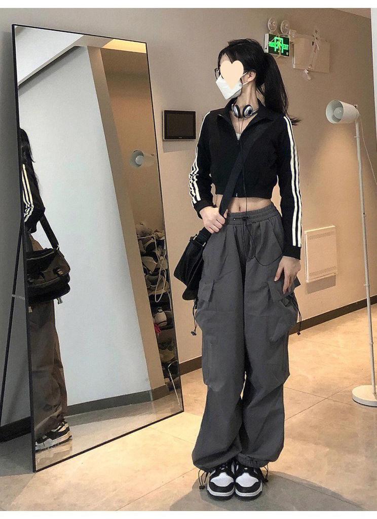Retro Spicy Girl Hip Hop Wide-Leg Cargo Joggers