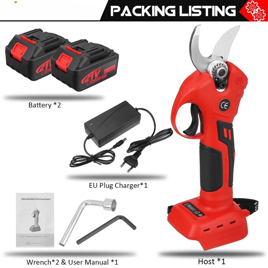 600W 21V Cordless Electric Shear Professional Brushless Secateur Tree Branch Pruner Efficient Pruning Fruit Tree Bonsai